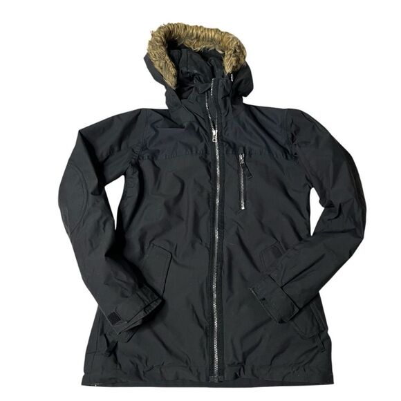 BURTON Dry Ride Black Jacket Snowboard Ski Winter Removable Hood Size Small - Picture 4 of 13